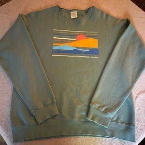 Nature Back Sweatshirt with Vibrant Landscape Design